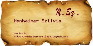 Manheimer Szilvia névjegykártya