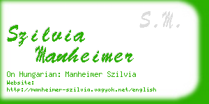 szilvia manheimer business card